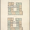Confortior Hall. Plan of first floor; Plan of upper floors.