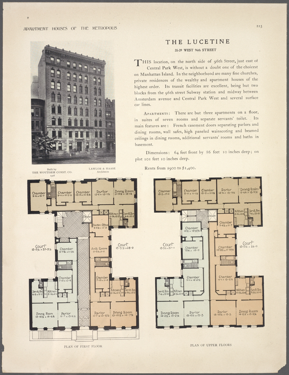 The Lucetine, 3539 West 96th Street; Plan of first floor