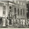 John Nixon reading the Declaration of Independence to the people in front of the State House immediately after its passage.