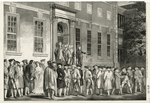 John Nixon reading the Declaration of Independence to the people in front of the State House immediately after its passage.