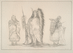 Sioux. 13. Ee-ah-sa-pa (the Black Rock), War Chief of the Sioux tribe, ... ; 14. Wi-looh-tah-eeh-tchah-ta-ma-nee (the Red thing that touches the groung in marching), daughter of the Chief, ... ; 15.  Wife of the Chief, with her infant ...