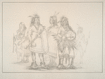 Sioux. 19. Wa-nah-de-tunk-a ( the Black Dog), Chief of a Band, on the Mississippi, ... ; 20. The  Red Wing, Chief of a Band, on the MIssissippi, above Lake Pepin; 21. Toh-to-wa-kon-da-pee (the Blue Medicine), a Medicine Man or Doctor, with his Medicine (mystery) drum and Rattle in his hands; 22, 23. Wife and child of the Chief, ...