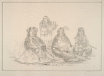 Sioux. 27. Ha-won-je-tah ( the One Horn), Head Chief of the Sioux tribe, ... ; 28. Tchan-dee (Tobacco) second chief of the Sioux tribe, ... 29. Toh-ki-e-to (the Stone With Horns), the great Medicine Man and counsellor of the Chief, ...; 30. Wife and child of the Chief.