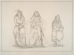 Kiowa. 31. Teeh-toot-sa, head Chief of his tribe, .. ; 32. Bon-son -jee (New Fire), a famous warrior, and favourite of the Chief, in war dress and war paint, with war-club in hand; 33, 34. Young woman and child (brother & sister) of the same tribe.