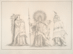 Crow. 58. Ba-da-ah-chon-du (He who Jumps over Every One), Chief of a Band, ...; 59. Ee-hee-a-duks-chee-a (He who Ties his Hair Before), Chief of a Band, ... ; 60. Bi-eets-e-cure (the Very Sweet Man), a Warrior of distiction.