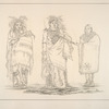 Menomonie. 104. Mah-kee-me-teur (the Grizzly Bear) Chief of the tribe, ... ; 105. Chee-me-nah-ne-quet (the Great Cloud), son of the Chief, ... ; 106. Mee-cheet-e-neuh (the Wounded Bear's Shoulder), wife of the Chief.