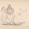 Ojibbeway. 131. Sha-co-pay (the Six), Head Chief of the tribe, ... ; 132. Wife of the Chief; 133-135. Sons of the Chief, amused by their bows and arrows.