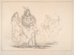 Ojibbeway. 131. Sha-co-pay (the Six), Head Chief of the tribe, ... ; 132. Wife of the Chief; 133-135. Sons of the Chief, amused by their bows and arrows.