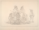 Seminolee. 154-156. Ee-mat-la (King Phillip), Ye-how-lo-gee (the Cloud), Co-ee-ha-jo (- - -), three Seminolee warriors who distinguished themselves in the Seminolee War, under the lead of Osceola, and were taken prisoners with their Chief, and were prisoners of war when their portraits were painted; 157. La-shee (the Licker) called 'Creek Billy', a very distinguished warrior, also a prisoner of war; 158. Os-ce-o-la (the Black Drink), a lad of 12 years old nephew of the warrior Os-ce-o-la, also a prisoner; 159. Woman and child, wife of one of the warriors.