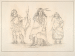 Camanchee.  163. Ta- wah-que-nah (The Mountain of Rocks) of the principal chiefs of the tribe, ... 164. His-oo-san-chees, one of the most famous warriors of the Camanchee tribe, in full warrior's costume and war paint; 165. Wife and child of the Chief.