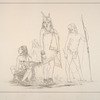Flat Head.  198. Ya-tax-ta-coo, a Flathead (Chinook) warrior; 197. Yun-ne-yow (the Green Vine the Creeps), a boy with his salmon bow; 198. Chinook woman, with her infant undergoing the process of flattening the head.