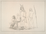 Flat Head.  198. Ya-tax-ta-coo, a Flathead (Chinook) warrior; 197. Yun-ne-yow (the Green Vine the Creeps), a boy with his salmon bow; 198. Chinook woman, with her infant undergoing the process of flattening the head.