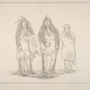 Flathead.  199-201. Hee-ohks-te-kin (the Rabbit-Skin Leggins), H'co-a-h'coates-min (No Horns of His Head), Hee-doh-gee-ats, a boy 14 years of age.  Three young men of the