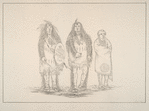Flathead.  199-201. Hee-ohks-te-kin (the Rabbit-Skin Leggins), H'co-a-h'coates-min (No Horns of His Head), Hee-doh-gee-ats, a boy 14 years of age.  Three young men of the