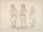 Peoria. 221. Pah-me-cow-e-tah (the Man who Tracks). This elegant and amiable young man was chief of the tribe, and celebrated as an Advocate of Temperance; 222. Kee-mo-ra-ni-a, a young man curiously dressed and painted, with his looking glass in his hand; 223. A young woman, wife of the Chief.