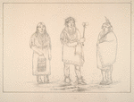 Piankeshaw. 235. Men-son-se-a (the Left Hand), a distinguished warrior; 236. Wife of Men-son-se-a; 237. Nee-a-co-mo (to fix with his foot), a young man, not known to be distinguished.