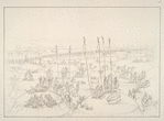 Mandan Village (a bird-eye view) taken from the top of one of the wig-wams, ...
