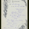 LUNCH [held by] RED STAR LINE [at] SS SOUTHWAREZ (SS;)