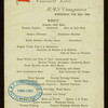 DINNER [held by] CUNARD LINE [at] EN ROUTE ON BOARD R.M.S. CAMPANIA (SS;)