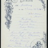 LUNCH [held by] RED STAR LINE [at] EN ROUTE ABOARD S.S. SOUTHWARK (SS;)