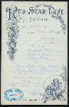 LUNCH [held by] RED STAR LINE [at] EN ROUTE ABOARD S.S. SOUTHWARK (SS;)