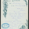 LUNCH [held by] RED STAR LINE [at] EN ROUTE ABOARD S.S. SOUTHWARK (SS;)