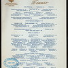 DINNER [held by] HOTEL MARIE ANTOINETTE [at] 66TH STREET AND BROADWAY [NY] (HOTEL;)