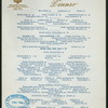 DINNER [held by] HOTEL MARIE ANTOINETTE [at] "66TH ST AND BROADWAY,NEW YORK, NY" (HOTEL;)
