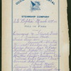 BREAKFAST [held by] OCCIDENTAL & ORIENTAL STEAMSHIP CO. [at] SS COPTIC (SS;)