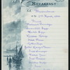 BREAKFAST [held by] RED STAR LINE [at] SS WESTERNLAND (SS;)