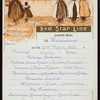 DINNER [held by] RED STAR LINE [at] S.S. WESTERNLAND (SS;)