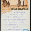 DINNER [held by] RED STAR LINE [at] S.S. WESTERNLAND (SS;)