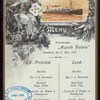 LUNCH [held by] HAMBURG-AMERIKA LINIE [at] "SCHNELLDAMPFER ""AUGUSTE VICTORIA""" (SS;)