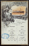 LUNCH [held by] HAMBURG-AMERIKA LINIE [at] "SCHNELLDAMPFER ""AUGUSTE VICTORIA""" (SS;)
