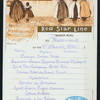 DINNER [held by] RED STAR LINE [at] S.S. WESTERNLAND (SS;)