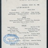 LUNCHEON [held by] CUNARD LINE [at] R. M. S. ETRURIA (SS;)
