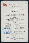 LUNCHEON [held by] CUNARD LINE [at] R. M. S. ETRURIA (SS;)