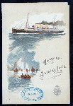 DINNER [held by] HAMBURG AMERIKA LINIE [at] SCHNELLDAMPFER (EXPRESS STEAMER) AUGUST VICTORIA (SS;)