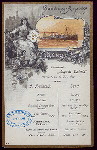 FRUHSTUCK/LUNCH [held by] HAMBURG AMERIKA LINIE [at] SCHNELLDAMPFER (EXPRESS STEAMER) AUGUST VICTORIA (SS;)