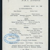 LUNCHEON [held by] CUNARD LINE [at] R. M. S. ETRURIA (SS)