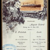 FRUHSTUCK/LUNCH [held by] HAMBURG AMERIKA LINIE [at] SCHNELLDAMPFER (EXPRESS STEAMER) AUGUST VICTORIA (SS;)
