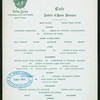 TABLE d'HOTE DINNER [held by] SAVOY HOTEL [at] 59 ST. & 5TH AVE. NY (HOTEL;)
