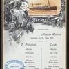 FRUHSTUCK/LUNCH [held by] HAMBURG AMERIKA LINIE [at] SCHNELLDAMPFER (EXPRESS STEAMER) AUGUST VICTORIA (SS;)