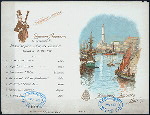 DINNER] [held by] HAMBURG AMERIKA LINIE [at] SCHNELLDAMPFER (EXPRESS STEAMER) AUGUST VICTORIA (SS;)