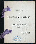 DINNER TO HON. WILLIAM L. STRONG [held by] FRIENDS & ASSOCIATES IN CITY GOVERNMENT [at] "SHERRY'S, NEW YORK, NY" (REST;)