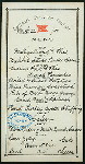 MENU [held by] CROMWELL STEAMSHIP COMPANY [at]  (SS;)