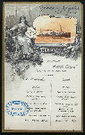 LUNCH [held by] HAMBURG-AMERIKA LINIE [at] "SCHNELLDAMPFER ""AUGUSTE VICTORIA""" (SS;)