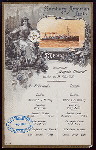 LUNCH [held by] HAMBURG-AMERIKA LINIE [at] "SCHNELLDAMPFER ""AUGUSTE VICTORIA""" (SS;)