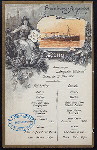 LUNCH [held by] HAMBURG-AMERIKA LINIE [at] EN ROUTE ABOARD SCHNELLDAMPFER (EXPRESS STEAMER) AUGUSTE VICTORIA (SS;)