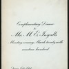 COMPLIMENTARY DINNER TO MR. M.E. INGALLS [held by] M.E. INGALLS' FRIENDS(?) [at] QUEEN CITY CLUB (OTHER (PRIVATE CLUB);)